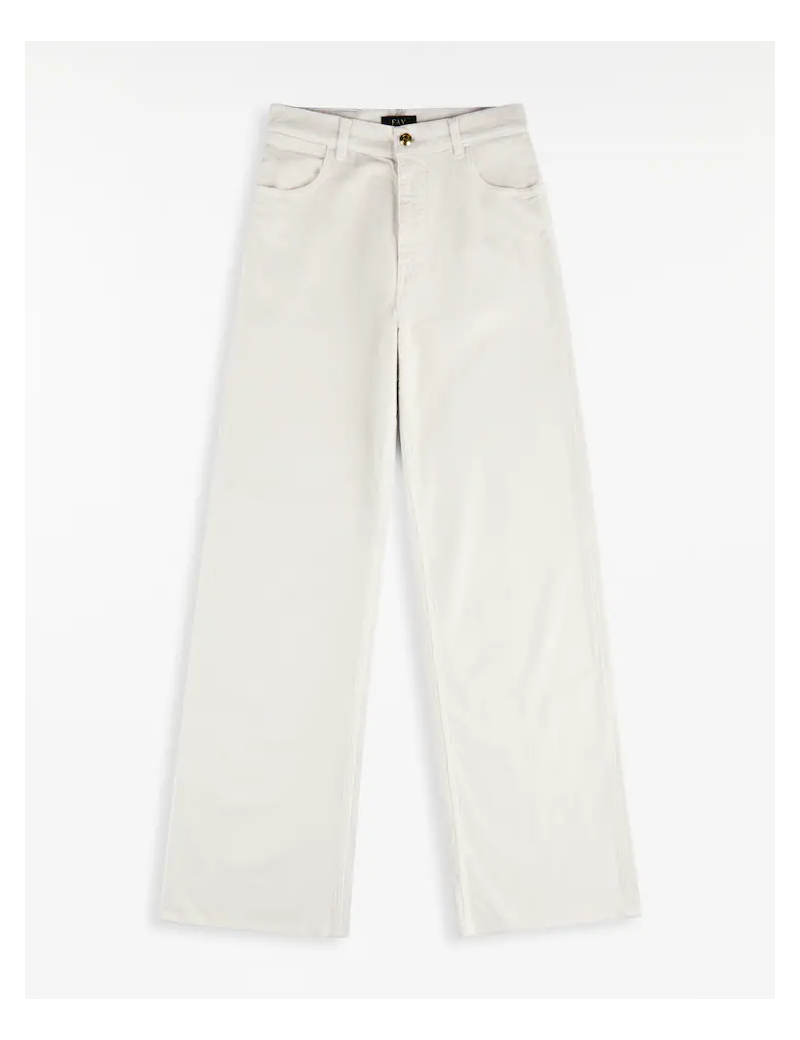 Fay Pantaloni Regular Velluto Panna - NTW8249533TVLSB020 - Semenzato Abbigliamento