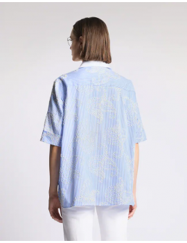 Fay Camicia Confort Fit Popeline Bianco Azzurro - NCWA552552SZDI013H - Semenzato Abbigliamento