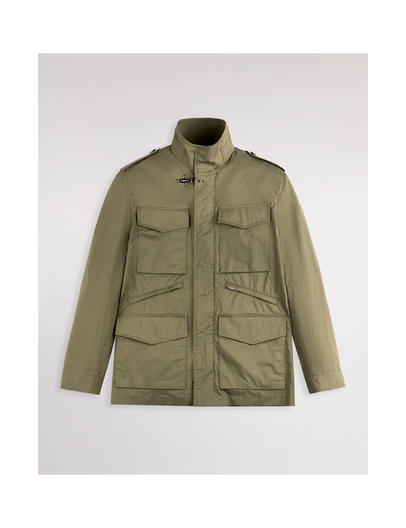 Fay Field Jacket In Cotton Poplin Verde - NAM1952018LZD1V408 - Semenzato Abbigliamento