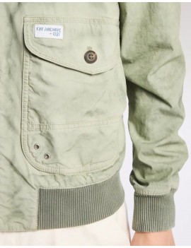 Fay Bomber Archive In Cotone E Nylon Verde - MAM1152081TZB1V408 - Semenzato Abbigliamento