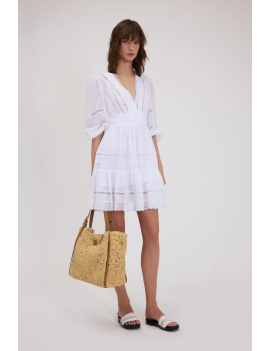 Ermanno Firenze Abito In Mussola Di Cotone Bianco - 58TQ009ES8-MF010 - Semenzato Abbigliamento