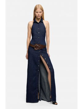 7 For All Mankind Maxi Dress Denim Scuro - 7U7T0U03-BUM - Semenzato Abbigliamento