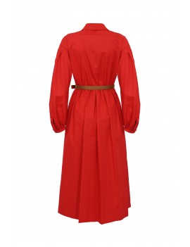 Max Mara Studio Abito Chemisier Cotone Rosso - MSTMARMO - Semenzato Abbigliamento